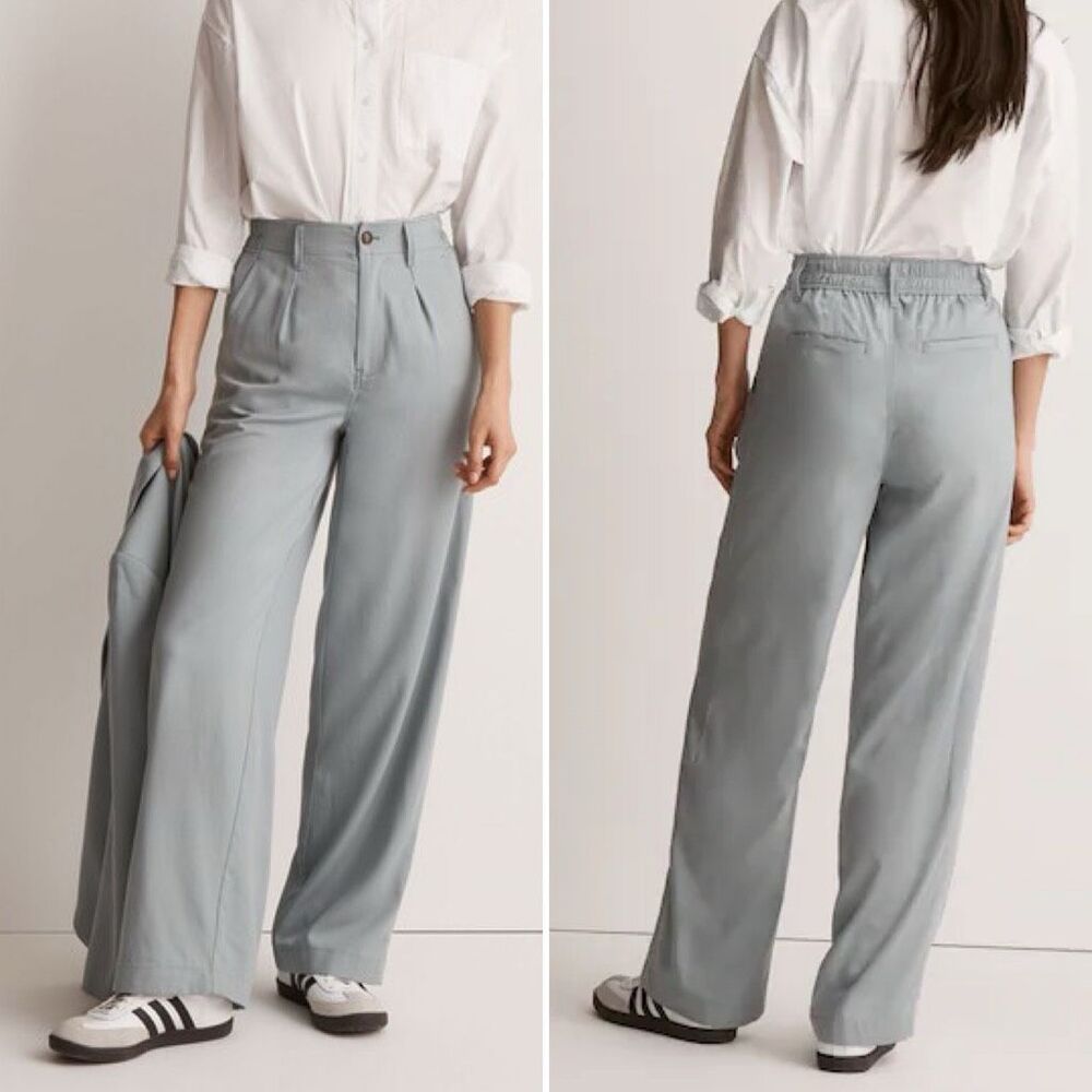 Madewell The Neale Straight-Leg Drapeweave Pant in Overcast Size 4